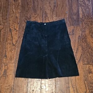 bebe Black A-Line Suede Skirt